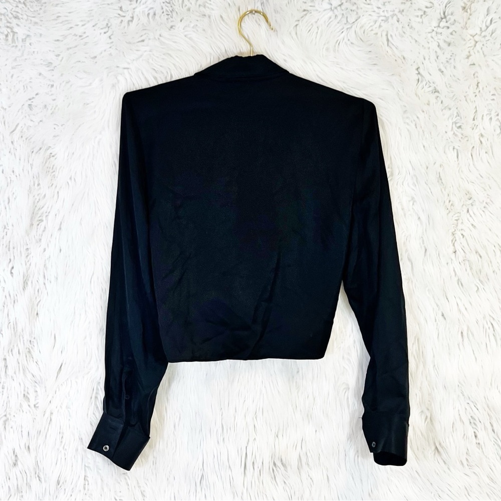 Wilfred satin tie front long sleeve button down blouse - Picture 7 of 9